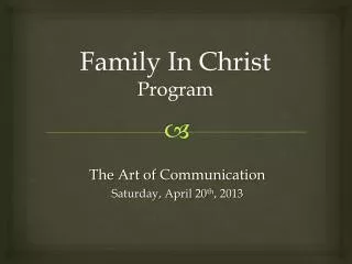 Family In Christ Program