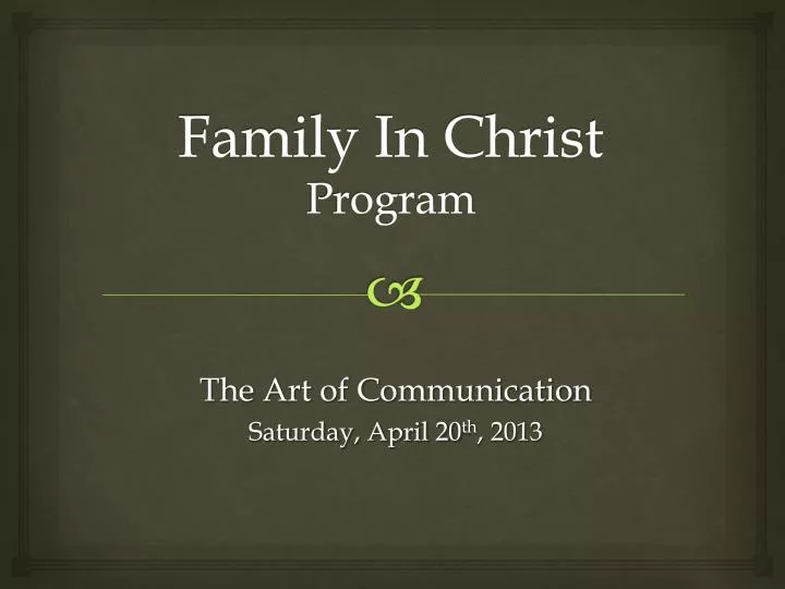family in christ program