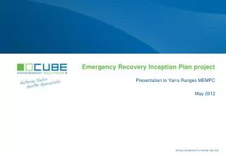 Emergency Recovery Inception Plan project