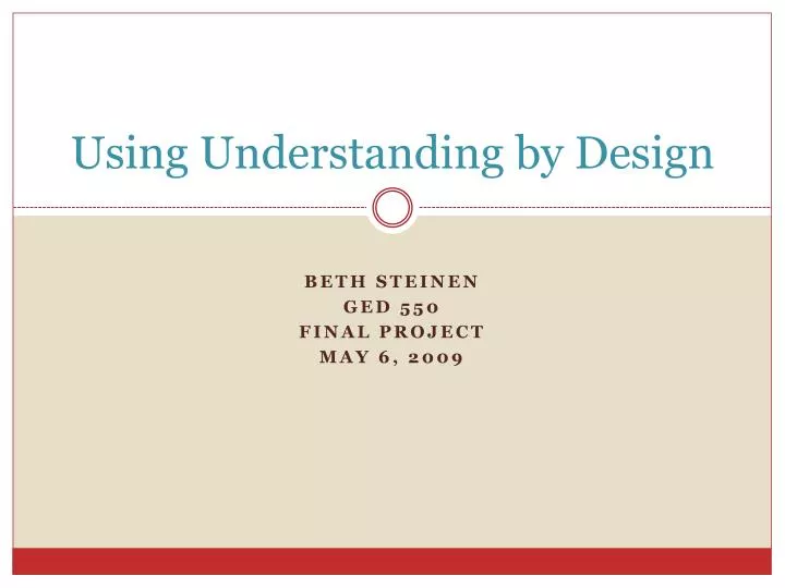 using understanding by design