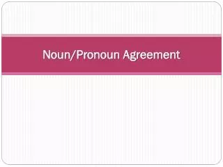 Noun/Pronoun Agreement