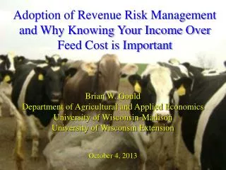Adoption of Revenue Risk Management and Why Knowing Your Income Over Feed Cost is Important