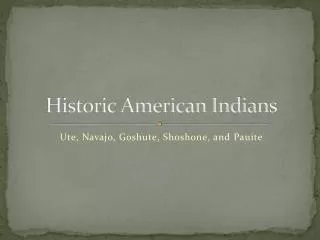 Historic American Indians