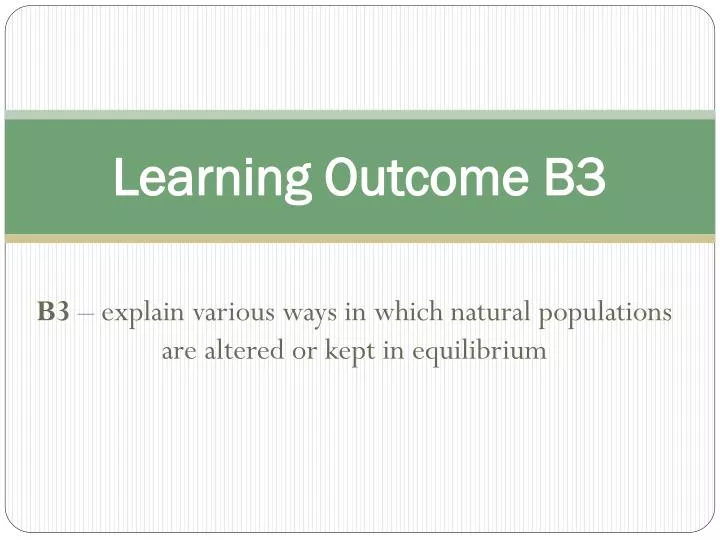 learning outcome b3
