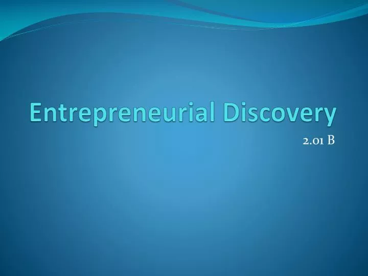 entrepreneurial discovery