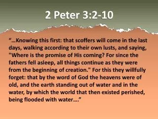 2 Peter 3:2-10