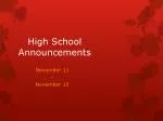 High School Announcements - slide 1