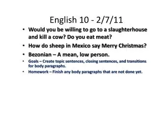 English 10 - 2/7/11