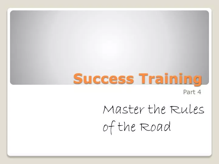 success training