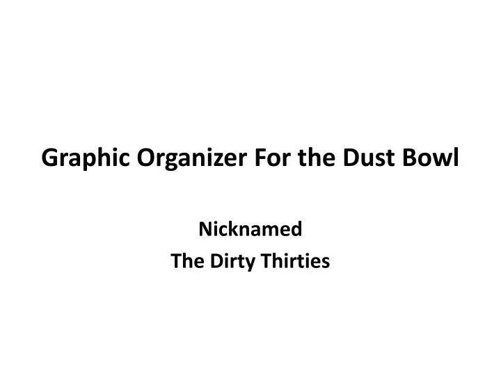 graphic organizer for the dust bowl