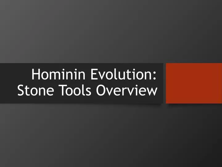 hominin evolution stone tools overview