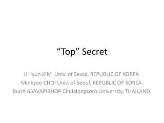 “Top” Secret