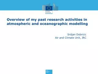 Overview of my past research activities in atmospheric and oceanographic modelling