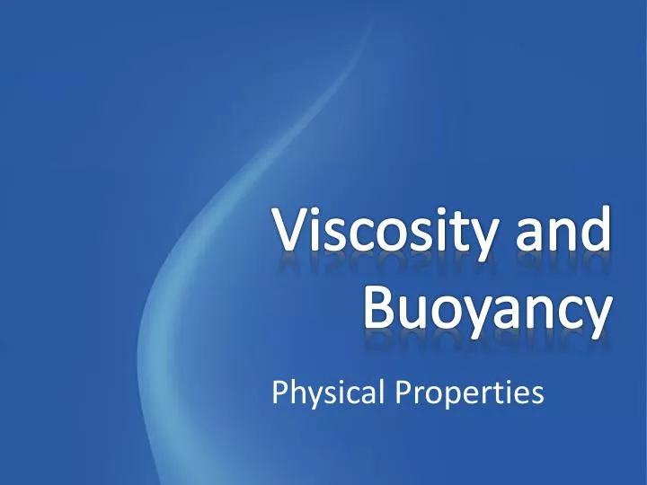 viscosity and buoyancy