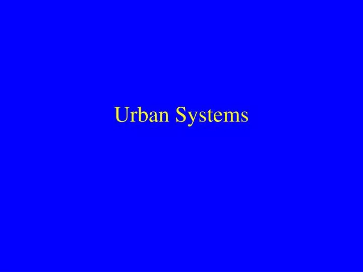 urban systems