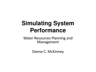 Simulating System Performance