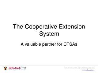 The Cooperative Extension 	System