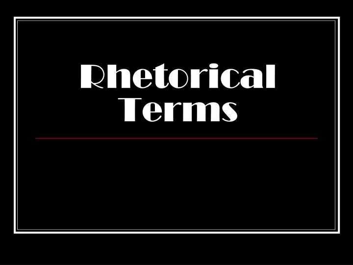 rhetorical terms n