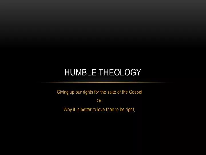 humble theology
