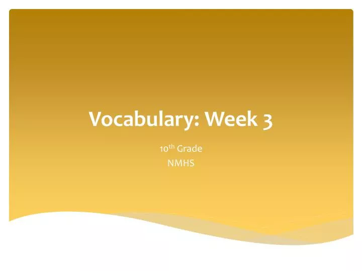 vocabulary week 3