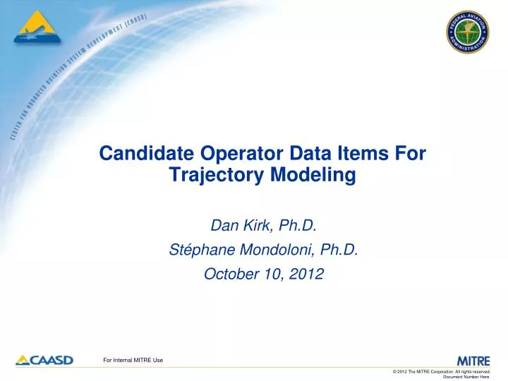 candidate operator data items for trajectory modeling