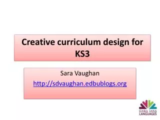 Creative curriculum design for KS3