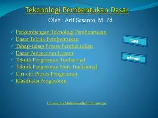 tekonologi pembentukan dasar