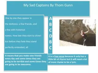 My Sad Captains By Thom Gunn