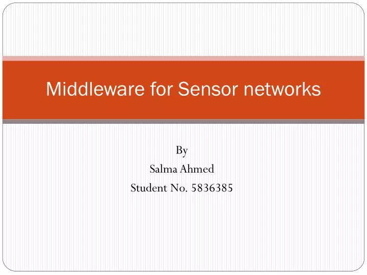 middleware for sensor networks