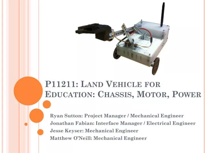 p11211 land vehicle for education chassis motor power