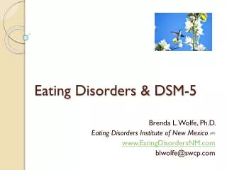 Eating Disorders &amp; DSM-5