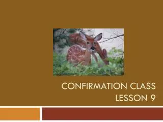 Confirmation Class Lesson 9