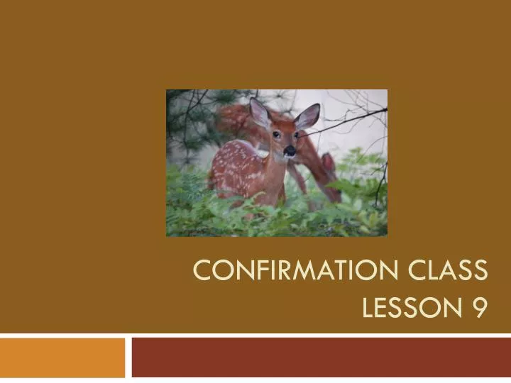 confirmation class lesson 9