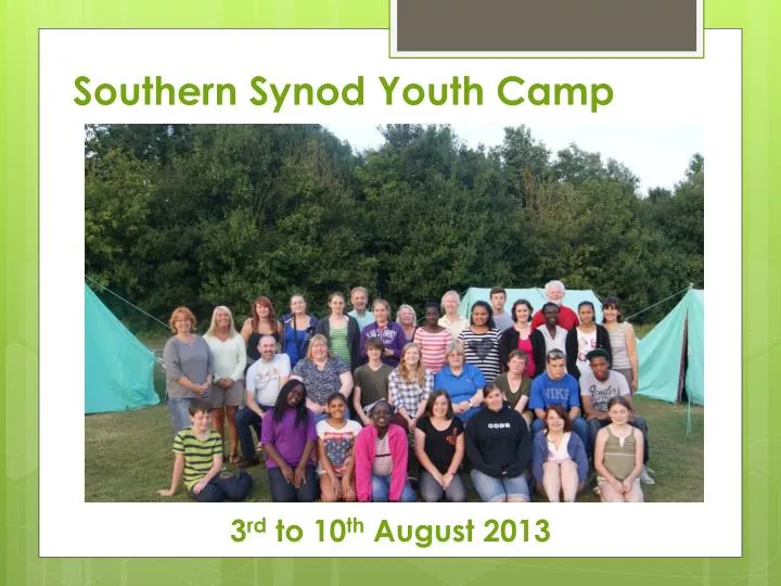 southern synod youth camp