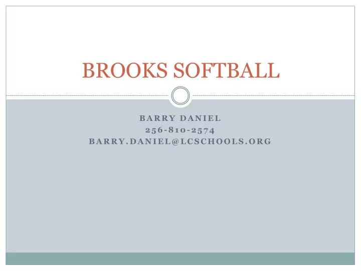 brooks softball