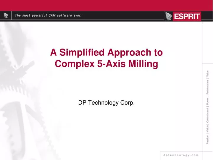 a simplified approach to complex 5 axis milling
