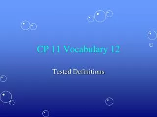 CP 11 Vocabulary 12