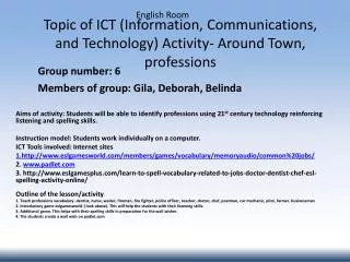 topic of ict information communications and technology activity around town professions