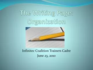The Writing Page: Organization