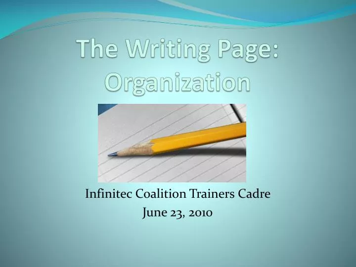 the writing page organization