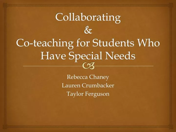 collaborating co teaching for students who have special needs