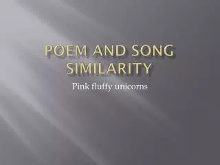 Poem and song similarity