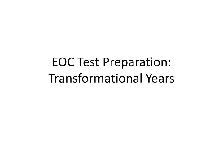 eoc test preparation transformational years