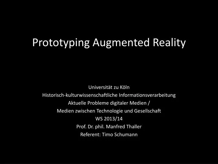 prototyping augmented reality