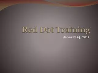 Red Dot Training