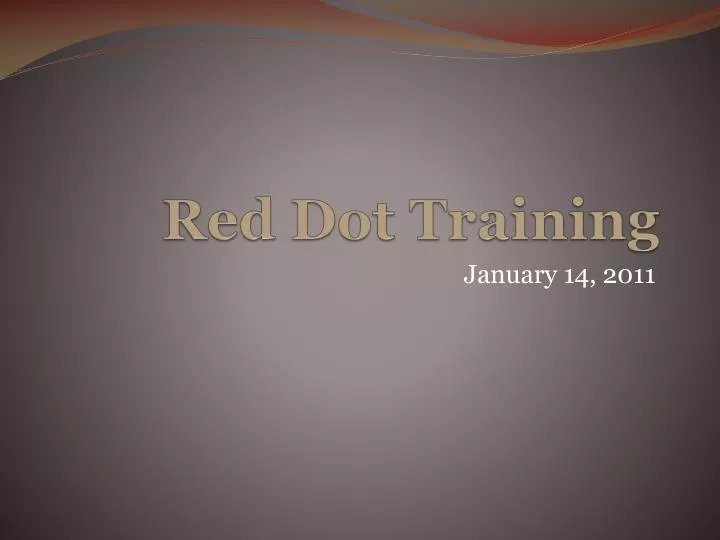 red dot training