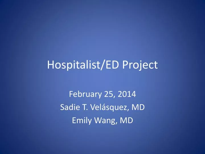 hospitalist ed project
