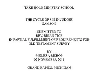 The Cycle of Sin in Judges