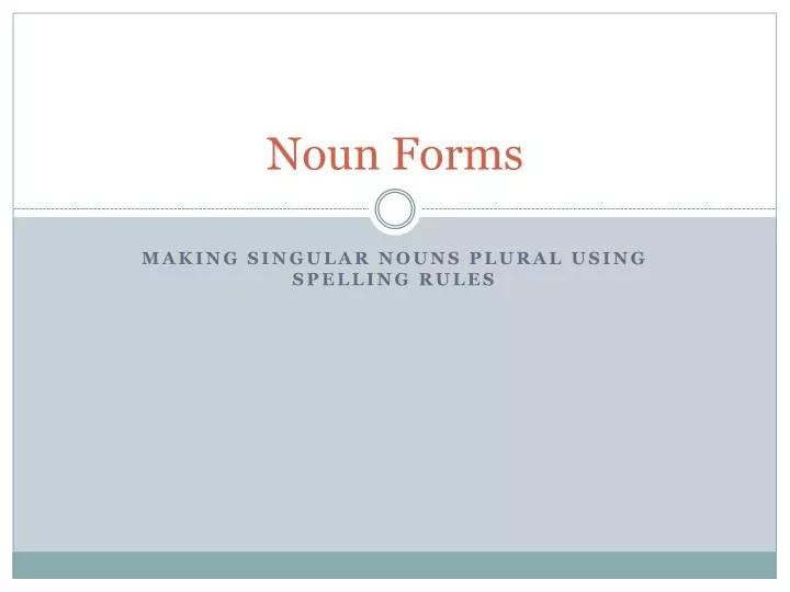 noun forms