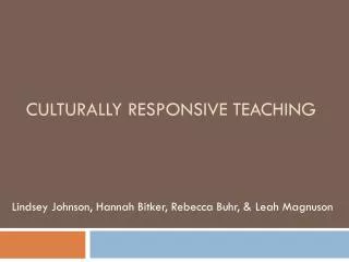 Culturally Responsive Teaching